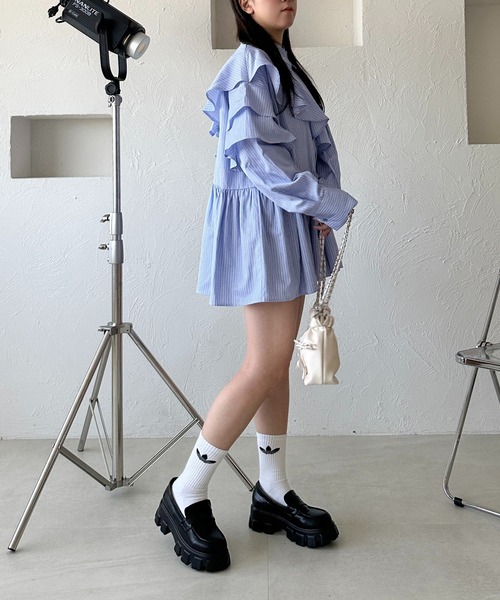 ADORE☆チュニックブラウス セール】フリルティアードチュニックブラウス【ZOZOTOWN限定