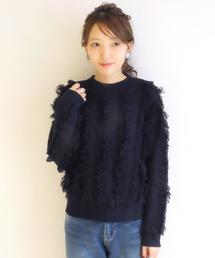 Another Edition | フリンジハイネックプルオーバー/ AEBC ACﾌﾘﾝｼﾞHI/N PO(ニット/セーター)