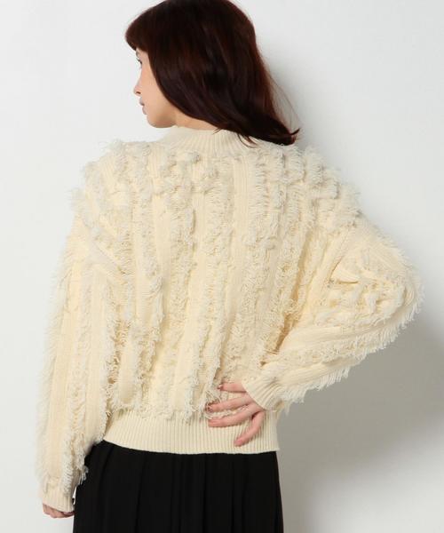 Another Edition（アナザーエディション）の「フリンジハイネックプルオーバー/ AEBC ACﾌﾘﾝｼﾞHI/N PO（ニット/セーター・レディース・オフホワイト/ネイビー/ライトピンク・フリー）」の21枚目の写真