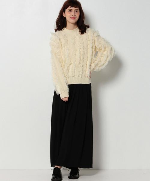 Another Edition（アナザーエディション）の「フリンジハイネックプルオーバー/ AEBC ACﾌﾘﾝｼﾞHI/N PO（ニット/セーター・レディース・オフホワイト/ネイビー/ライトピンク・フリー）」の15枚目の写真