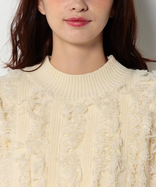 Another Edition（アナザーエディション）の「フリンジハイネックプルオーバー/ AEBC ACﾌﾘﾝｼﾞHI/N PO（ニット/セーター・レディース・オフホワイト/ネイビー/ライトピンク・フリー）」の16枚目の写真