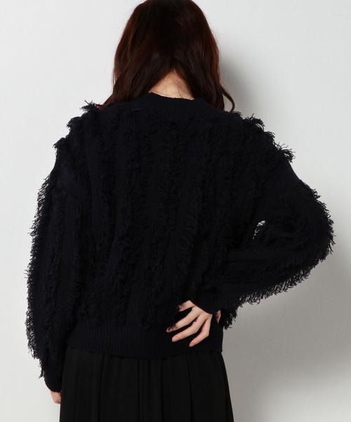 Another Edition（アナザーエディション）の「フリンジハイネックプルオーバー/ AEBC ACﾌﾘﾝｼﾞHI/N PO（ニット/セーター・レディース・オフホワイト/ネイビー/ライトピンク・フリー）」の20枚目の写真