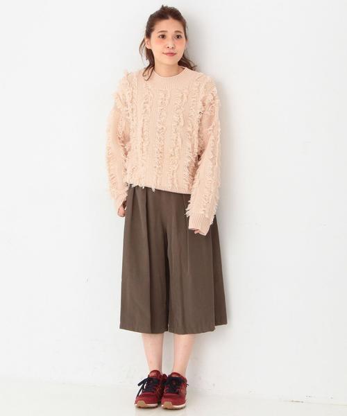 Another Edition（アナザーエディション）の「フリンジハイネックプルオーバー/ AEBC ACﾌﾘﾝｼﾞHI/N PO（ニット/セーター・レディース・オフホワイト/ネイビー/ライトピンク・フリー）」の6枚目の写真