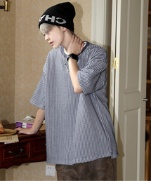 LOHEN サイドスリットクルーネックカットソー　白 LILL（リル） tシャツ サイドスリットコットンポンチビッグシルエット5