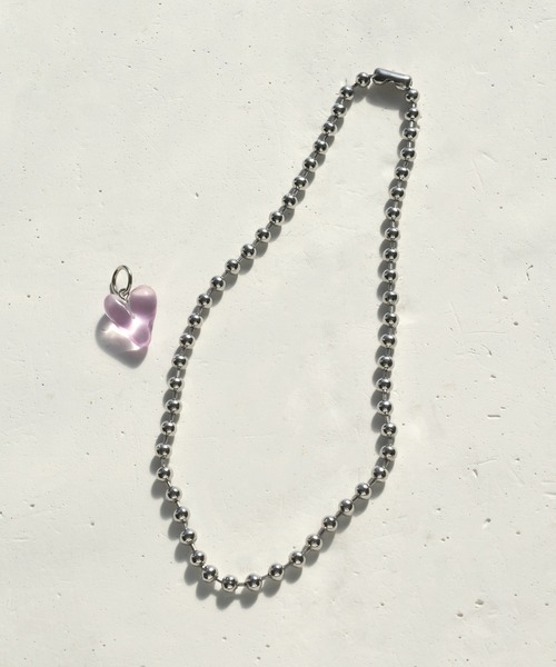 GOLDY（ゴールディ）の「ボール チェーン ガミー ハート ネックレス（ネックレス・レディース・ピンク/グリーン/ブラック/クリア/シルバー・FREE）」の9枚目の写真