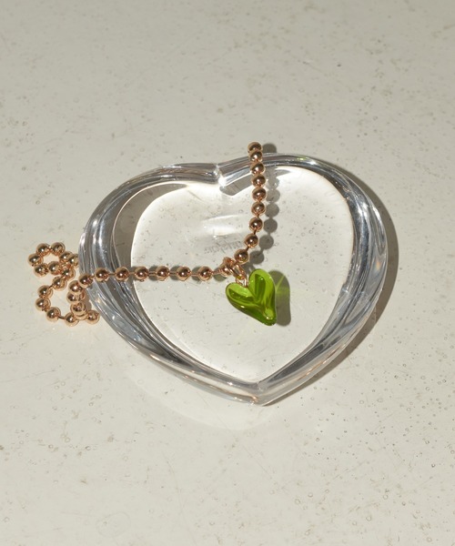 GOLDY（ゴールディ）の「ボール チェーン ガミー ハート ネックレス（ネックレス・レディース・ピンク/グリーン/ブラック/クリア/シルバー・FREE）」の8枚目の写真