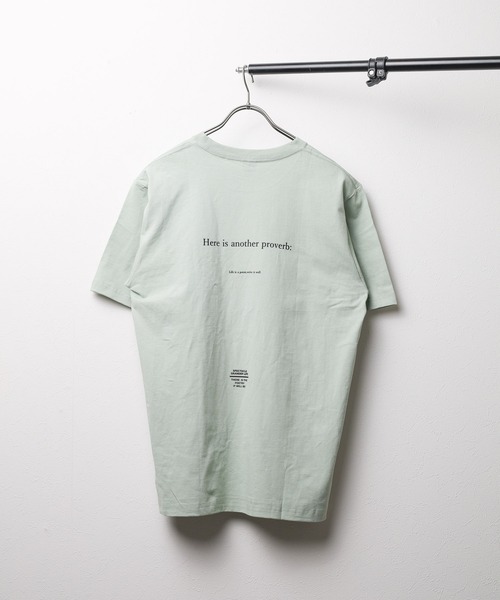 NO WAY(ノーウェイ)の「/バックプリント/ショートスリーブ コットンTシャツ(Tシャツ/カットソー・メンズ・ホワイト系1/ホワイト系2/ホワイト系3/ホワイト系4/ブラック系1/ブラック系2/ブラック系3/ブラック系4/ブルー系/ライトグリーン/パープル/ベージュ・MEDIUM/LARGE)」の14枚目の写真