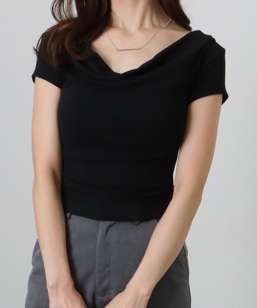 Lace Ladies(レースレディース)の「2WAY ドレープ コンパクト 半袖 プルオーバー(Tシャツ/カットソー・レディース・ブラック/ホワイト/ピンク/ブラウン・M/XL)」の18枚目の写真