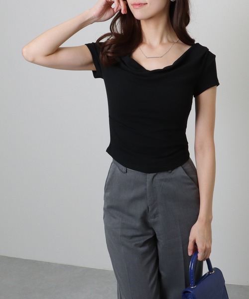 Lace Ladies(レースレディース)の「2WAY ドレープ コンパクト 半袖 プルオーバー(Tシャツ/カットソー・レディース・ブラック/ホワイト/ピンク/ブラウン・M/XL)」の20枚目の写真