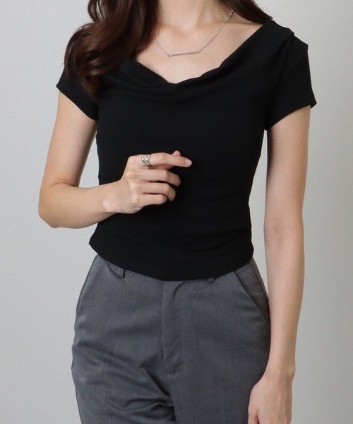Lace Ladies(レースレディース)の「2WAY ドレープ コンパクト 半袖 プルオーバー(Tシャツ/カットソー・レディース・ブラック/ホワイト/ピンク/ブラウン・M/XL)」の21枚目の写真