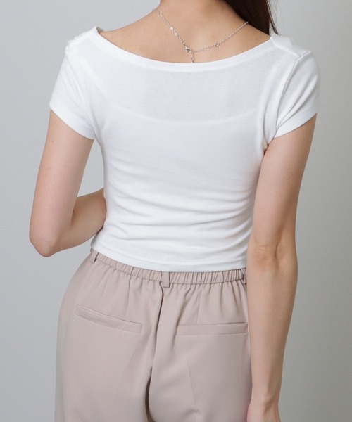 Lace Ladies(レースレディース)の「2WAY ドレープ コンパクト 半袖 プルオーバー(Tシャツ/カットソー・レディース・ブラック/ホワイト/ピンク/ブラウン・M/XL)」の12枚目の写真