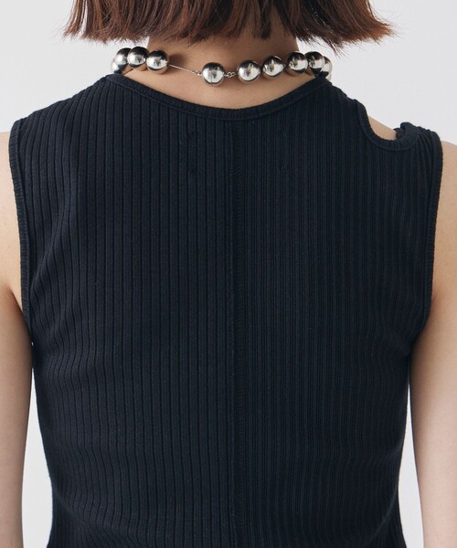 UNITED TOKYO(ユナイテッドトウキョウ)の「beautility カットアウトアシメタンクトップ|ウォッシャブル/夏服(タンクトップ・レディース・ブラック/グレー/ホワイト・FREE)」の21枚目の写真