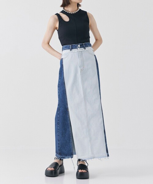 UNITED TOKYO(ユナイテッドトウキョウ)の「beautility カットアウトアシメタンクトップ|ウォッシャブル/夏服(タンクトップ・レディース・ブラック/グレー/ホワイト・FREE)」の20枚目の写真