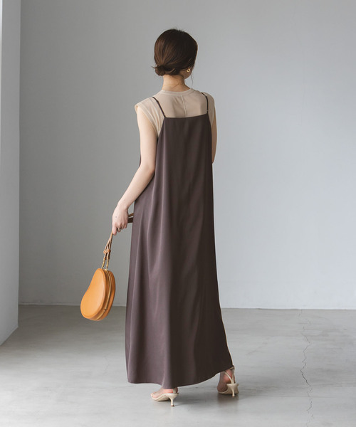 Noble（ノーブル）の「《追加》ビンテージツイルコンフォータブルキャミワンピース 5（ワンピース・レディース・ブラック/チャコールグレー/ベージュ・FREE）」の14枚目の写真