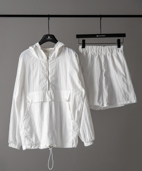 CHICKENNOT ナイロンアノラック ショートパンツ セットアップ サイズ2 バイカラーナイロンショートパンツ | YELLOW・BEIGE - Little