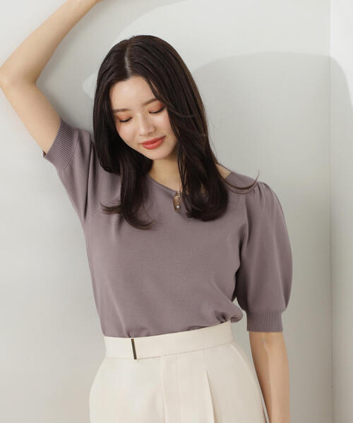 PROPORTION BODY DRESSING(プロポーションボディドレッシング)の「揺れるパールチャーム付きニット / 1214270807(ニット/セーター・レディース・ホワイト系その他/レッド/グレー・SMALL/MEDIUM)」の7枚目の写真
