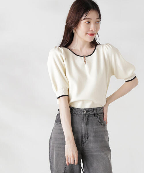 PROPORTION BODY DRESSING(プロポーションボディドレッシング)の「揺れるパールチャーム付きニット / 1214270807(ニット/セーター・レディース・ホワイト系その他/レッド/グレー・SMALL/MEDIUM)」の13枚目の写真