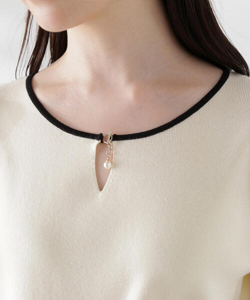 PROPORTION BODY DRESSING(プロポーションボディドレッシング)の「揺れるパールチャーム付きニット / 1214270807(ニット/セーター・レディース・ホワイト系その他/レッド/グレー・SMALL/MEDIUM)」の20枚目の写真
