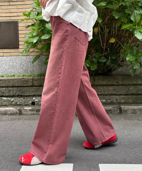 セール】【新色追加】【UNISEX】オーバーダイワイドデニムパンツ