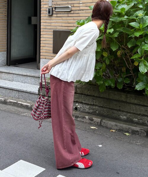 セール】【新色追加】【UNISEX】オーバーダイワイドデニムパンツ