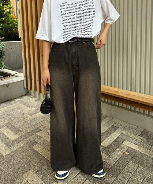 セール】【新色追加】【UNISEX】オーバーダイワイドデニムパンツ