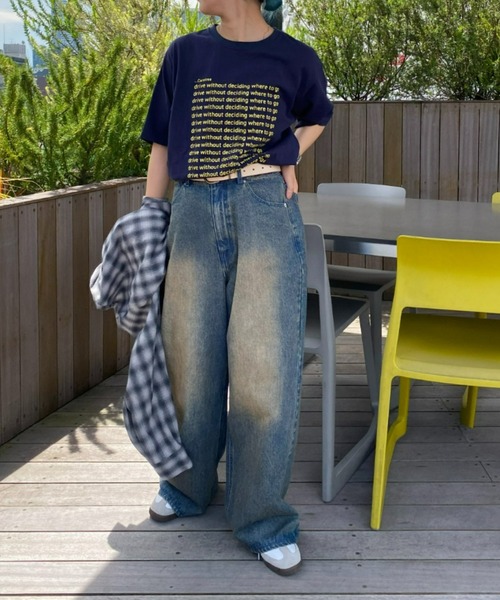 CIAOPANIC TYPY（チャオパニックティピー）の「【新色追加】【UNISEX】オーバーダイワイドデニムパンツ（デニムパンツ・レディース・ブラック/ブラウン/インディゴブルー/ピンク/ブラック系その他・SMALL/MEDIUM/LARGE）」の6枚目の写真