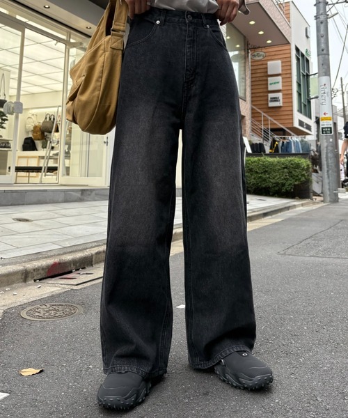 セール】【新色追加】【UNISEX】オーバーダイワイドデニムパンツ