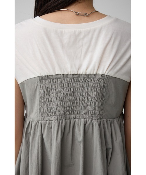 AZUL by moussy（アズールバイマウジー）の「ギャザービスチェレイヤードトップス（タンクトップ・レディース・ブラック/グレー/ベージュ・FREE）」の22枚目の写真