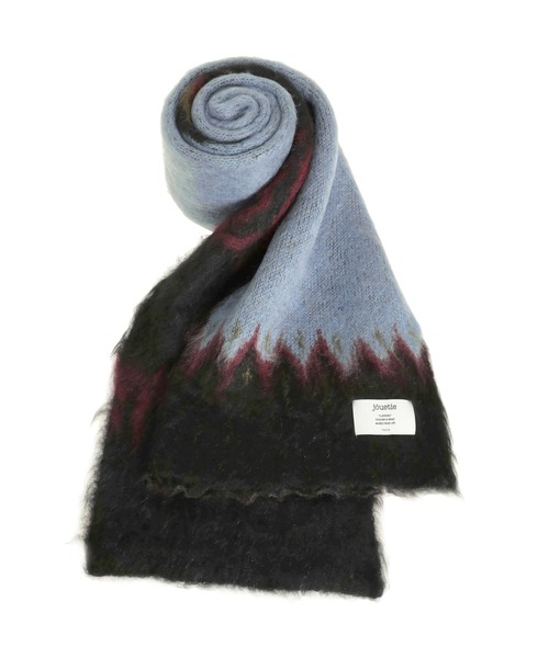 jouetie(ジュエティ)の「パターンモヘアライクニットストール(マフラー・レディース・アイボリー/ピンク/ネイビー/ブラック・FREE)」の3枚目の写真