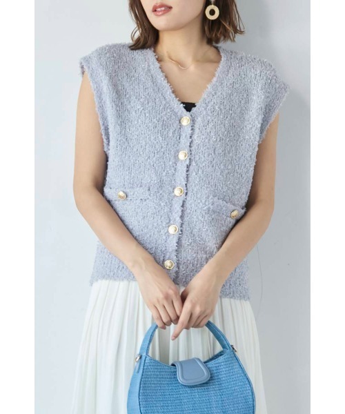 M.deux(エムドゥ)の「■バタフライニットベスト■(ベスト・レディース・ブラック/グレー・MEDIUM)」の2枚目の写真