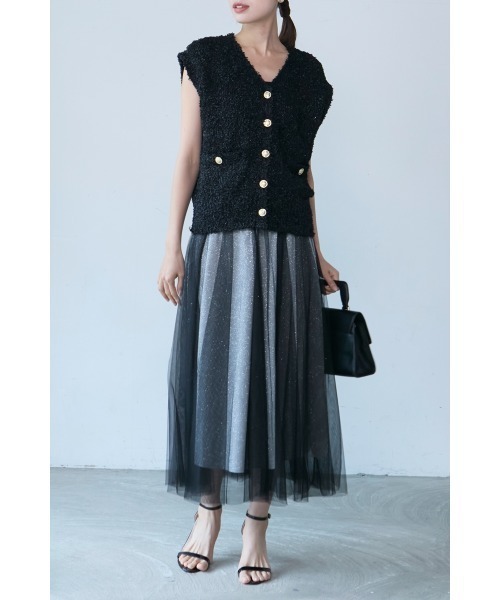 M.deux(エムドゥ)の「■バタフライニットベスト■(ベスト・レディース・ブラック/グレー・MEDIUM)」の5枚目の写真