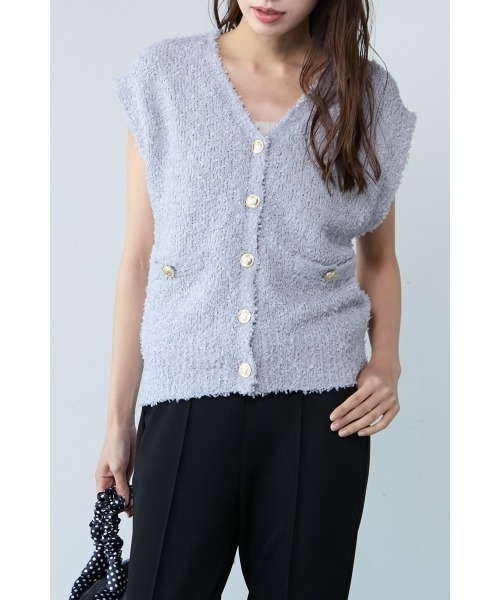 M.deux(エムドゥ)の「■バタフライニットベスト■(ベスト・レディース・ブラック/グレー・MEDIUM)」の6枚目の写真