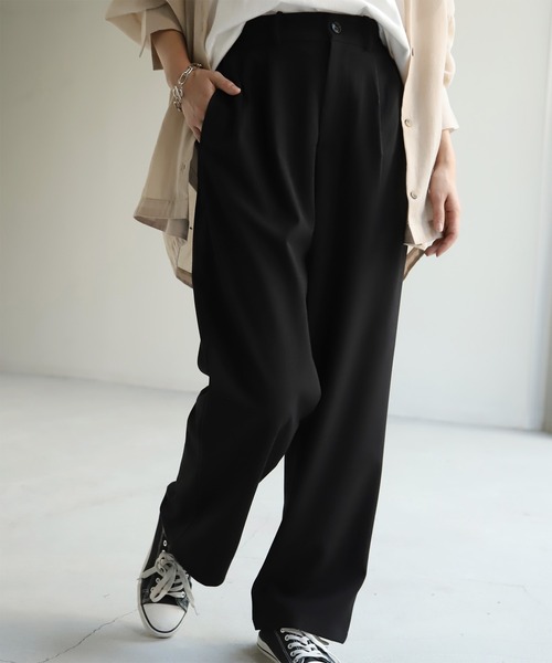 HUG.U（ハグユー）の「見つけた。優秀タックパンツ＜選べる着丈＞（スラックス・レディース・バーガンディー/ベージュ/ダークグレー/ブラック・M(レギュラー丈)/M(トール丈)/L(レギュラー丈)/L(トール丈)/XL(レギュラー丈)/XL(トール丈)）」の14枚目の写真