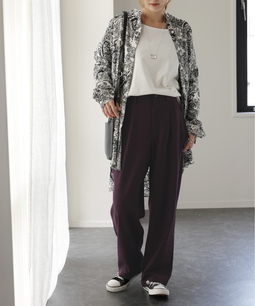 HUG.U（ハグユー）の「見つけた。優秀タックパンツ＜選べる着丈＞（スラックス・レディース・バーガンディー/ベージュ/ダークグレー/ブラック・M(レギュラー丈)/M(トール丈)/L(レギュラー丈)/L(トール丈)/XL(レギュラー丈)/XL(トール丈)）」の19枚目の写真