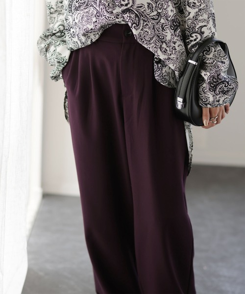 HUG.U（ハグユー）の「見つけた。優秀タックパンツ＜選べる着丈＞（スラックス・レディース・バーガンディー/ベージュ/ダークグレー/ブラック・M(レギュラー丈)/M(トール丈)/L(レギュラー丈)/L(トール丈)/XL(レギュラー丈)/XL(トール丈)）」の20枚目の写真