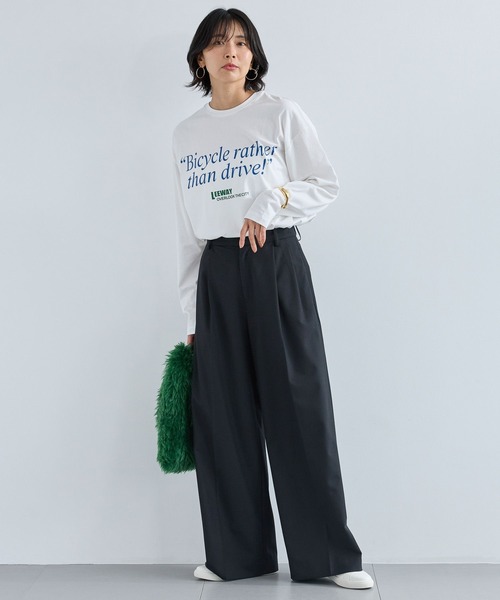 BARNYARDSTORM(バンヤードストーム)の「BARNYARDSTORM / Bicycle ロンT マシンウォッシャブル(Tシャツ/カットソー・レディース・ホワイト/ベージュ・FREE)」の5枚目の写真