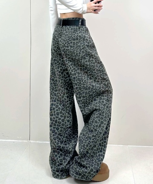 セール】レオパード柄ワイドパンツ（デニムパンツ）｜SHEENA