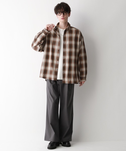 RAGEBLUE(レイジブルー)の「【UNISEX】Ombre check big shirt/オンブレチェック/オーバーサイズシャツ(シャツ/ブラウス・メンズ・ブラック/ホワイト系その他/ブラウン・SMALL/MEDIUM/LARGE)」の21枚目の写真