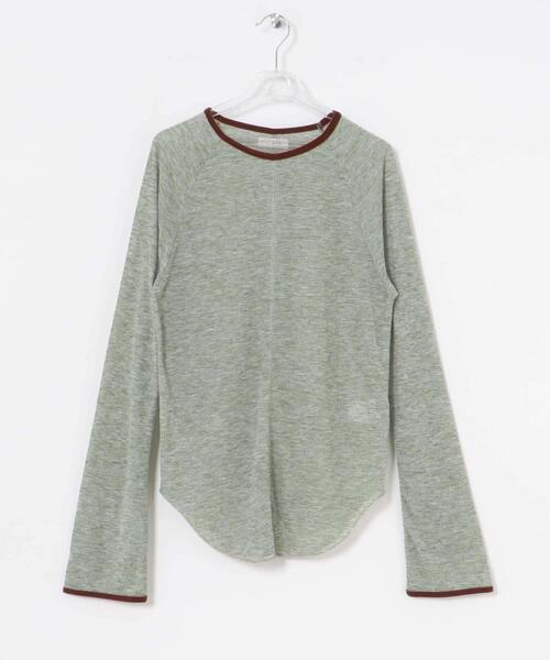 LAATO(ラート)の「piping sheer t-shirts(Tシャツ/カットソー・レディース・ダークグレー/ライトグレー/ライトカーキ・FREE)」の3枚目の写真