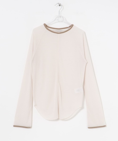 LAATO（ラート）の「piping sheer t-shirts（Tシャツ/カットソー・レディース・ダークグレー/ライトグレー/ライトカーキ・FREE）」の5枚目の写真