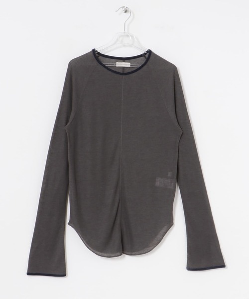 LAATO（ラート）の「piping sheer t-shirts（Tシャツ/カットソー・レディース・ダークグレー/ライトグレー/ライトカーキ・FREE）」の6枚目の写真