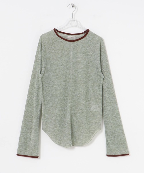 LAATO（ラート）の「piping sheer t-shirts（Tシャツ/カットソー・レディース・ダークグレー/ライトグレー/ライトカーキ・FREE）」の7枚目の写真