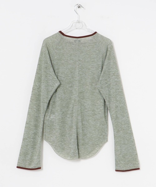 LAATO（ラート）の「piping sheer t-shirts（Tシャツ/カットソー・レディース・ダークグレー/ライトグレー/ライトカーキ・FREE）」の9枚目の写真