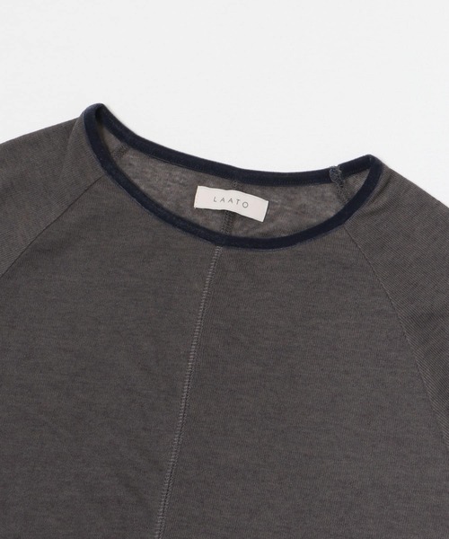 LAATO（ラート）の「piping sheer t-shirts（Tシャツ/カットソー・レディース・ダークグレー/ライトグレー/ライトカーキ・FREE）」の12枚目の写真