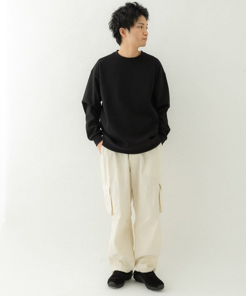 EKAL（エカル）の「『吸水速乾/UVカット』AIR FLEX サーマルロングスリーブTシャツ（Tシャツ/カットソー・メンズ・マスタード/ブラック/ホワイト・MEDIUM/LARGE）」の11枚目の写真