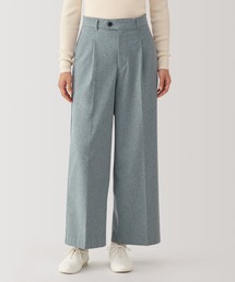 婦人 ストレッチ起毛タックワイドパンツ