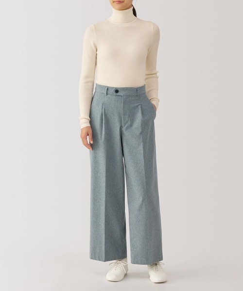 無印良品（ムジルシリョウヒン）の「婦人　ストレッチ起毛タックワイドパンツ（その他パンツ・レディース・ブラック系3/ベージュ/ブラック/グレー・XL/L/M/S）」の20枚目の写真