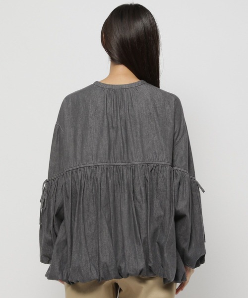 niko and...（ニコアンド）の「2WAYバルーンデニムブラウス（シャツ/ブラウス・レディース・ブルー/ブラック・FREE）」の10枚目の写真