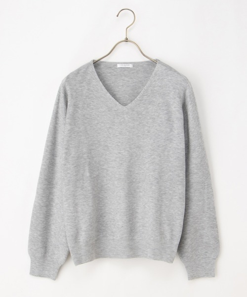 Honeys（ハニーズ）の「ヒアルロン酸Ｖネック（ニット/セーター・レディース・アイボリー/ブラック/ブルー/杢グレー/モカ/ボルドー/ラベンダー/ピンク・S/M/L/LL/3L）」の10枚目の写真