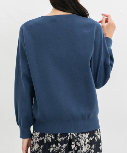 Honeys（ハニーズ）の「ヒアルロン酸Ｖネック（ニット/セーター・レディース・アイボリー/ブラック/ブルー/杢グレー/モカ/ボルドー/ラベンダー/ピンク・S/M/L/LL/3L）」の15枚目の写真